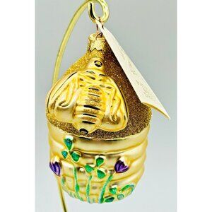 Patricia Breen Clover Beeskep And Bee Glittered Wings Spring Christmas Ornament